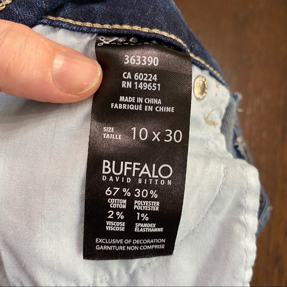 Buffalo David Bitton Misha Mid to Hi Rise Straight Leg Stretch 10x30 Dark Wash - Picture 7 of 11